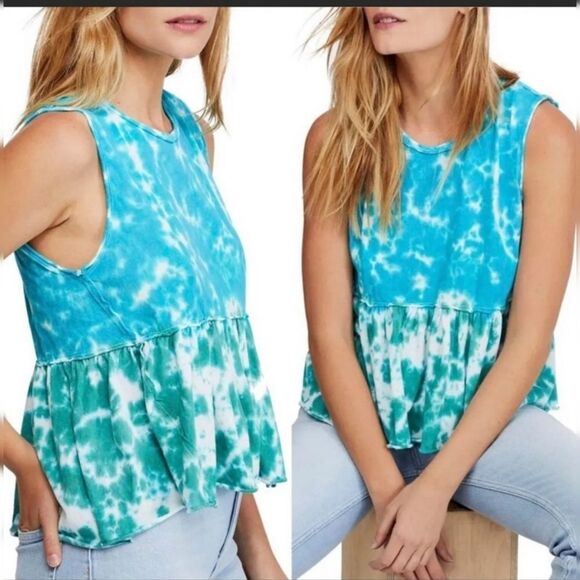 Free People Tie Dye Anytime Cotton Tank Top size Small - Picture 1 of 10